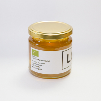 Honigglas mit Biologo