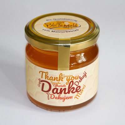 Honigglas mit Danke Gruß