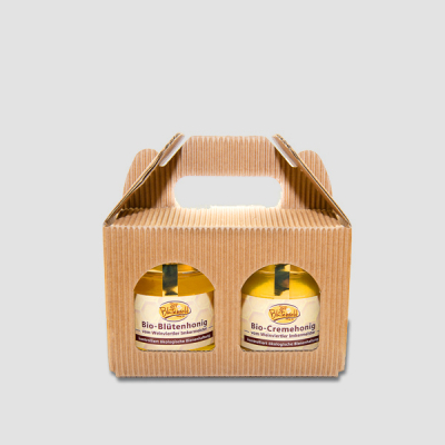 2 Gläser Honig im Geschenkkarton