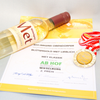 Honigwein mit Urkunde und Medaille
