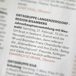 Ankündigung neuer Vortrag "Gudio Sklenar & die Sklenarbiene"